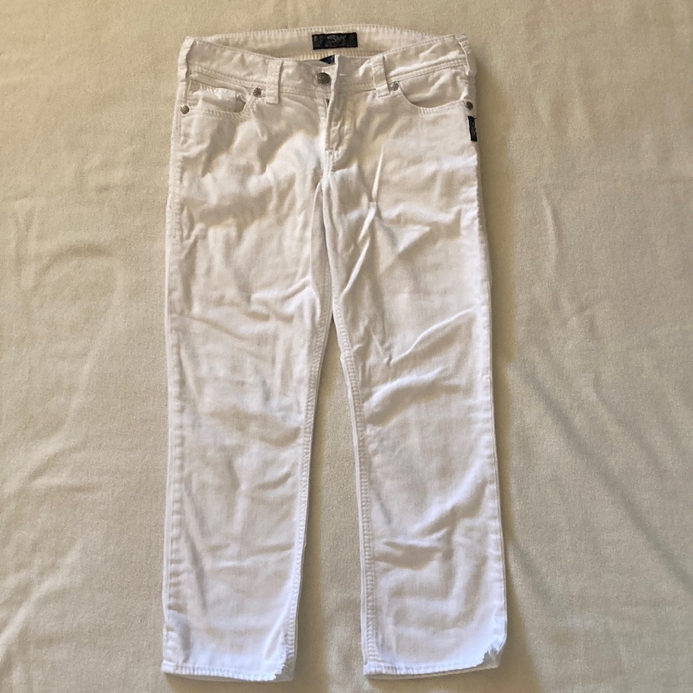 Silver Brand capri white jeans.